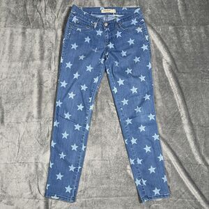 Judy Blue Jeans Womens 5 Blue Medium Wash Skinny Star Print Stretch Slim Fit